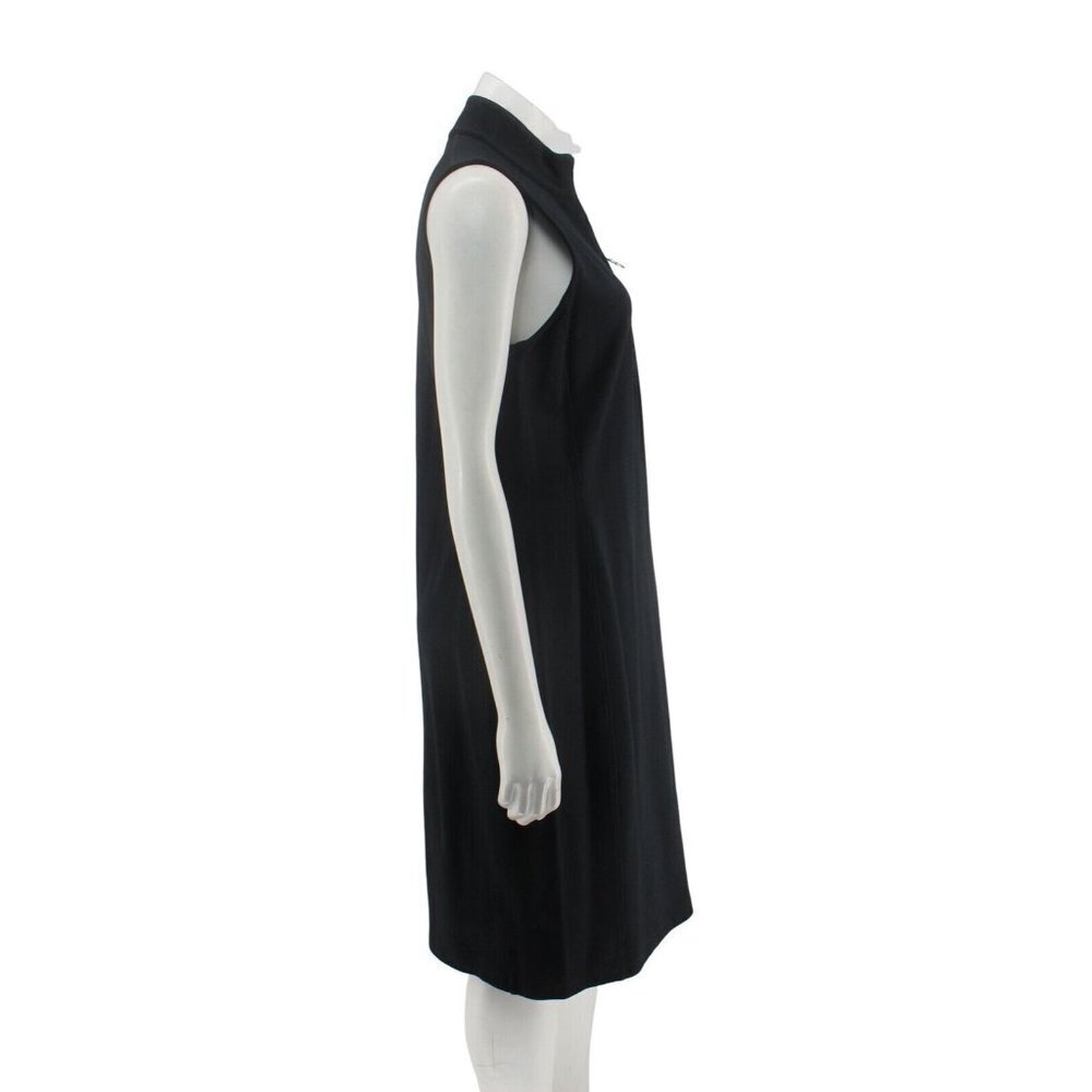 Lauren Ralph Lauren Women's Black Pique Zip Front Sleeveless Sheath Dress Size L - Picture 3 of 6
